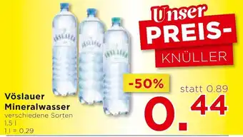 Unimarkt Vöslauer Mineralwasser verschiedene Sorten 1,5 L Angebot