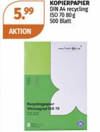 Müller KOPIERPAPIER DIN A4 recycling ISO 70 80 g 500 Blatt Angebot