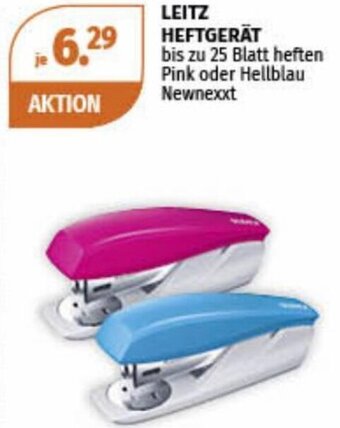 Müller LEITZ Heftgerät bis zu 25 Blatt heften Pink oder Hellblau Newnexxt Angebot