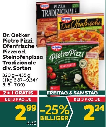 Billa Dr. Oetker Pietro Pizzi, Ofenfrische Pizza od. Steinofenpizza Tradizionale div. Sorten 320 g- 435 g Angebot