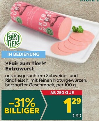 Billa >>Fair zum Tier!<< Extrawurst per 100 g Angebot