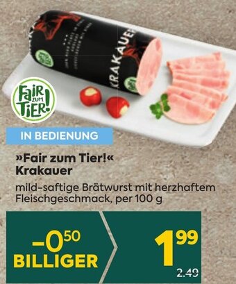 Billa >>Fair zum Tier!<< Krakauer per 100 g Angebot