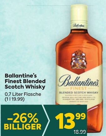 Billa Ballantine's Finest Blended Scotch Whisky 0,7 Liter Flasche (11 19.99) Angebot