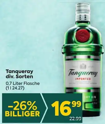 Billa Tanqueray div. Sorten 0,7 Liter Flasche (11 24.27) Angebot