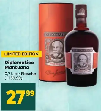 Billa Diplomatico Mantuano 0,7 Liter Flasche (11 39.99) Angebot