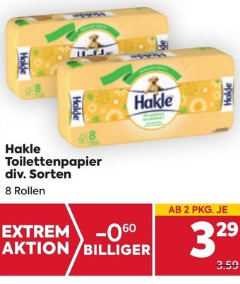 Billa Hakle Toilettenpapier div. Sorten 8 Rollen Angebot