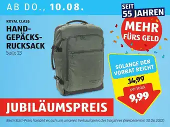 Hofer ROYAL CLASS HAND-GEPÄCKS-RUCKSACK Seite 23 Angebot