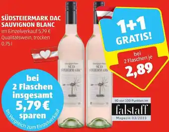 Hofer SÜDSTEIERMARK DAC SAUVIGNON BLANC Im Einzelverkauf 5,79 € Qualitätswein, trocken Angebot