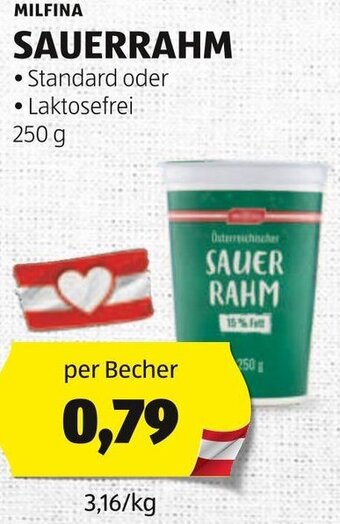 Hofer MILFINA SAUERRAHM 250 g Angebot