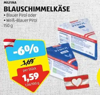 Hofer MILFINA BLAUSCHIMMELKÄSE 150 g Angebot
