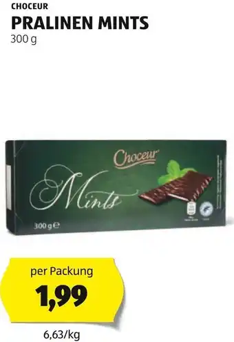 Hofer CHOCEUR PRALINEN MINTS 300 g Angebot