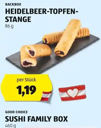 Hofer BACKBOX HEIDELBEER-TOPFEN- STANGE 86 g per Stück Angebot