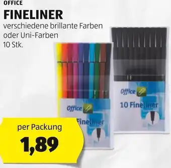 Hofer OFFICE FINELINER verschiedene brillante Farben oder Uni-Farben 10 Stk. Angebot