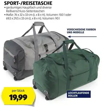 Hofer SPORT-/REISETASCHE • Maße: 76 x 32 x 33 cm (L x B x H), Volumen: 100 I oder 69,5 x 29,5 x 33 cm (L x B x H), Volumen: 90L Angebot