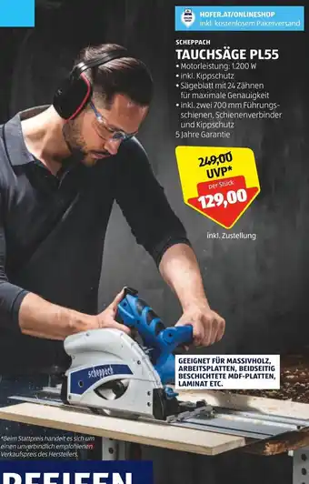 Hofer SCHEPPACH TAUCHSÄGE PL55 Angebot