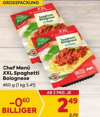 Billa Chef Menü XXL Spaghetti Bolognese 460 g Angebot