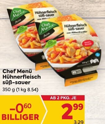 Billa Chef Menü Hühnerfleisch süß-sauer 350 g Angebot