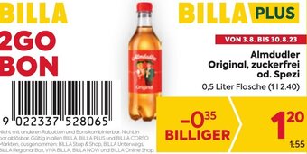 Billa Almdudler Original, zuckerfrei od. Spezi 0,5 Liter Flasche (112.40) Angebot