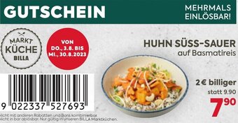 Billa HUHN SÜSS-SAUER auf Basmatireis Angebot