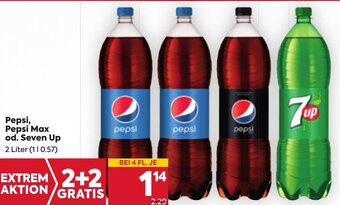 Billa Pepsi, Pepsi Max od. Seven Up 2 Liter Angebot