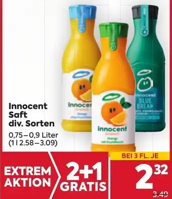 Billa Innocent Saft div. Sorten 0,75-0,9 Liter Angebot