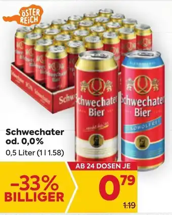 Billa Schwechater od. 0,0% 0,5 Liter Angebot