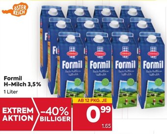 Billa Formil H-Milch 3,5% 1 Liter Angebot