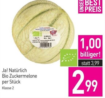 Sutterlüty Ja! Natürlich Bio Zuckermelone per Stück Angebot