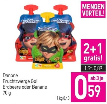 Sutterlüty Danone Fruchtzwerge Go! Erdbeere oder Banane 70 g Angebot