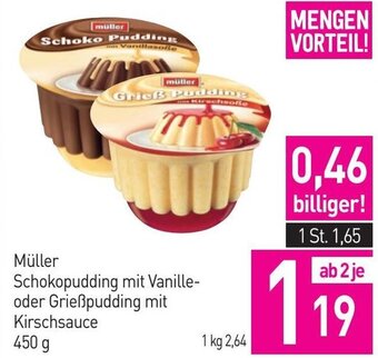 Sutterlüty Müller Schokopudding mit Vanille-oder Grießpudding mit Kirschsauce 450 g Angebot