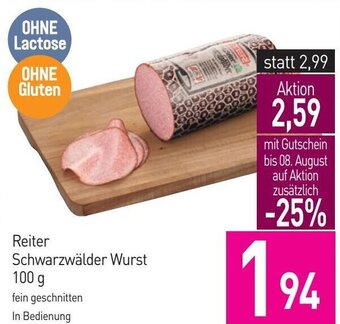 Sutterlüty Reiter Schwarzwälder Wurst 100 g Angebot