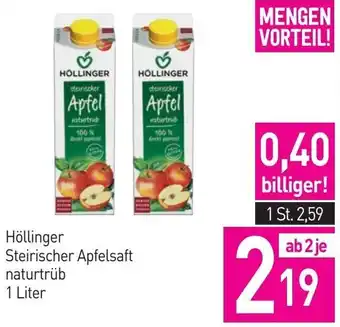 Sutterlüty Höllinger Steirischer Apfelsaft naturtrüb 1 Liter Angebot