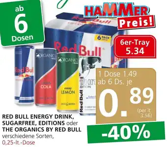 SPAR Gourmet RED BULL ENERGY DRINK, SUGARFREE, EDITIONS oder THE ORGANICS BY RED BULL verschiedene Sorten, 0,25-lt.-Dose Angebot