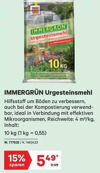 Lagerhaus IMMERGRÜN Urgesteinsmehl 10 kg Angebot