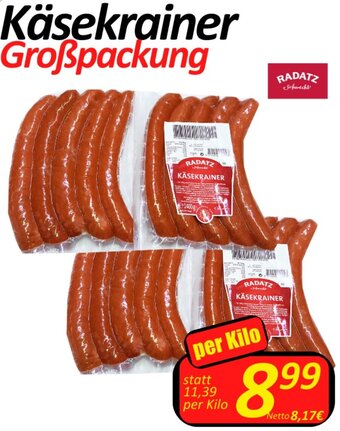 Wurstico Käsekrainer Großpackung per Kilo Angebot
