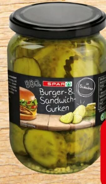 Spar Burger-sandwichgurken bbq Angebot