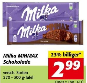 Nah&Frisch Milka MMMAX Schokolade versch. Sorten 270 - 300 g-Tafel Angebot