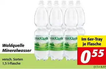 Nah&Frisch Waldquelle Mineralwasser versch. Sorten 1,5 l-Flasche Angebot