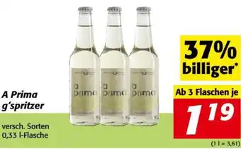Nah&Frisch A Prima g'spritzer versch. Sorten 0,33 l-Flasche Angebot