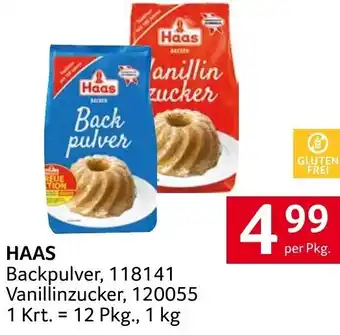 Transgourmet HAAS Backpulver, 118141 Vanillinzucker, 120055 1 Krt. = 12 Pkg., 1 kg Angebot