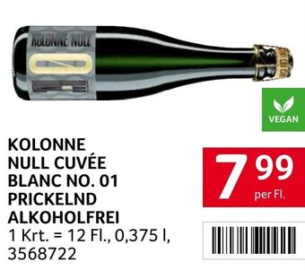 Transgourmet KOLONNE NULL CUVÉE BLANC NO. 01 PRICKELND ALKOHOLFREI per Fl. Angebot