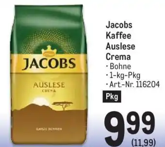 Metro Jacobs Kaffee Auslese Crema • Bohne • 1-kg-Pkg Art.-Nr. 116204 Pkg Angebot