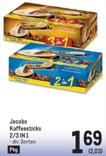 Metro Jacobs Kaffeesticks 2/3 IN 1 . div. Sorten Angebot