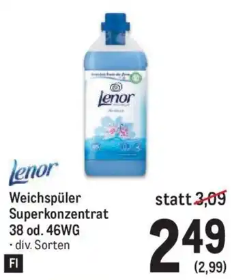 Metro Lenor Weichspüler Superkonzentrat 38 od. 46WG . div. Sorten Angebot