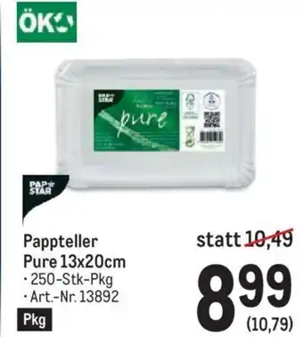 Metro Pappteller Pure 13x20cm -250-Stk-Pkg Art.-Nr. 13892 Angebot