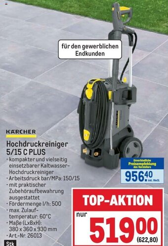 Metro KARCHER Hochdruckreiniger 5/15 C PLUS Angebot