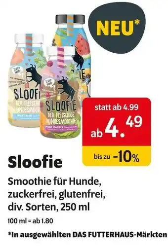 Sloofie Smoothie für Hunde, zuckerfrei, glutenfrei, div. Sorten, 250 ml