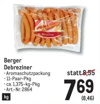 Metro Berger Debreziner Angebot