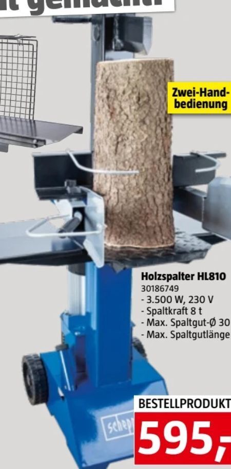 Holzspalter hl810 Angebot bei Bauhaus