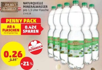 PENNY NATURQUELLE MINERALWASSER pro 1,5 Liter Flasche Angebot